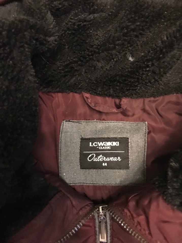 Bordo Kürklü Kadın Kışlık Mont - Görsel 3