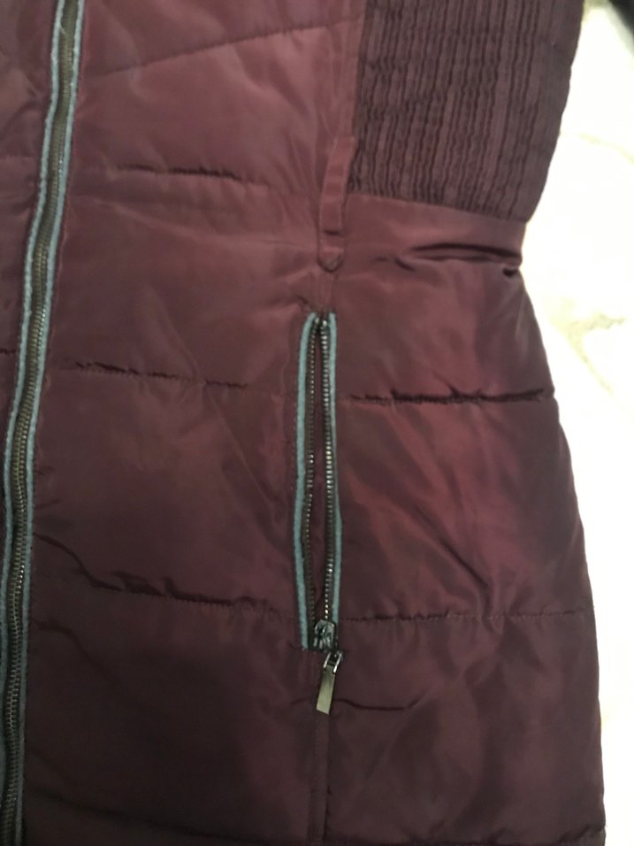 Bordo Kürklü Kadın Kışlık Mont - Görsel 2