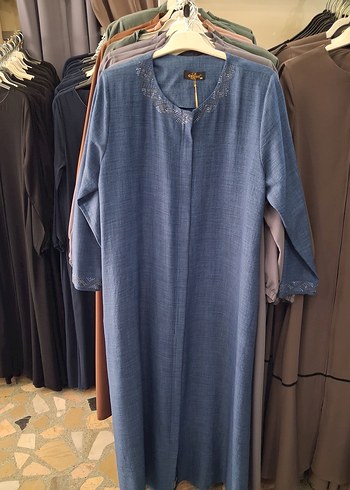 Diğer Mavi Uzun Denim Elbise