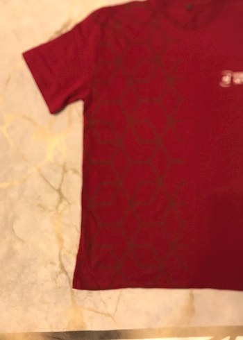 50 Beden bordo Renk Bordo Erkek Kısa Kollu Baskılı Tişört
