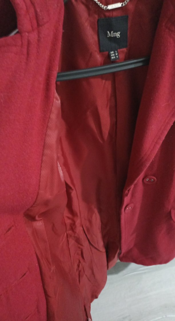 Kaban Kırmızı Kadın Kaban - Görsel 3