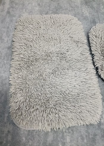 Banyo Paspası Seti yumuşak gri renk kaydırmaz - Görsel 2