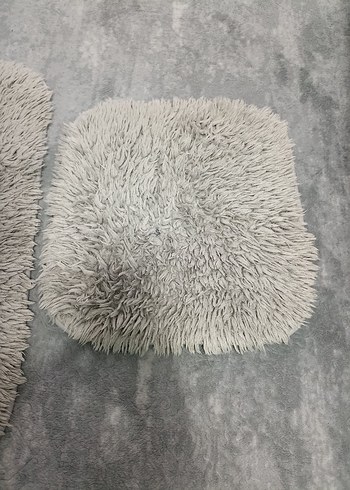 Banyo Paspası Seti yumuşak gri renk kaydırmaz - Görsel 3