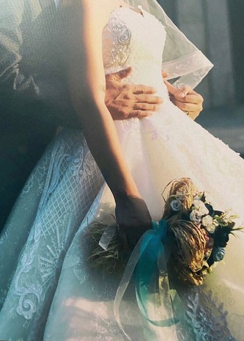 Gelinlik Straplez Yurtdışı gelme kupon gelinlik Arkası bağlamalı - Görsel 2