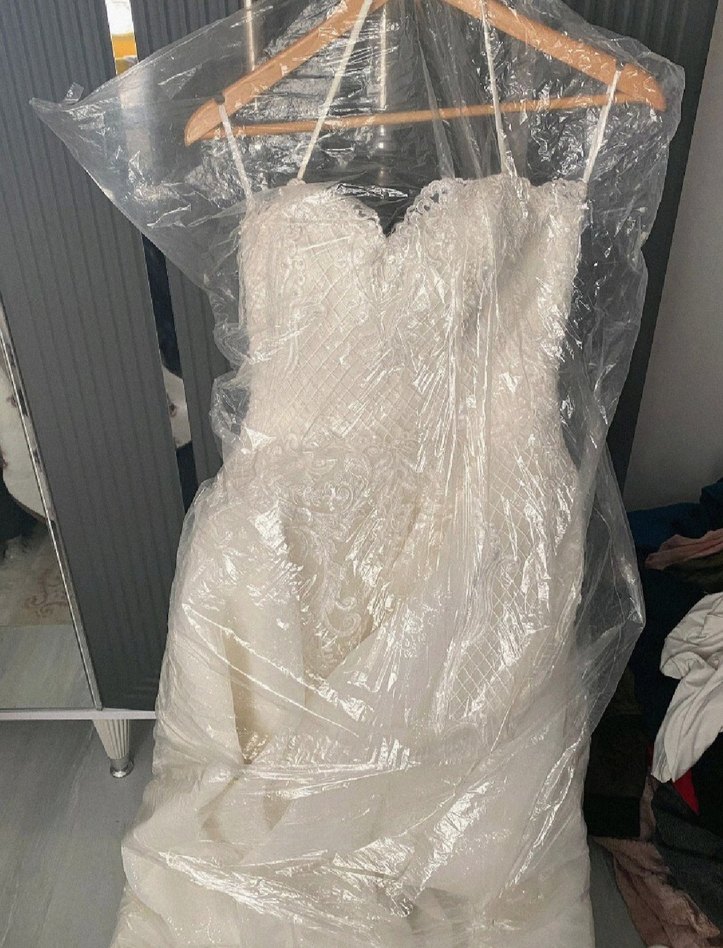 Gelinlik Straplez Yurtdışı gelme kupon gelinlik Arkası bağlamalı - Görsel 3