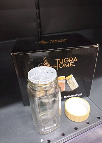 Baharatlık Bambu Kapaklı 6.lı Cam Baharatlık - Görsel 2