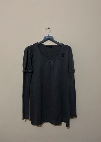 On fashion gri triko kazak