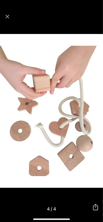 Beden Renk Moccotoys Montessori Giz Torbası Ve Ip Geçir Geçirme