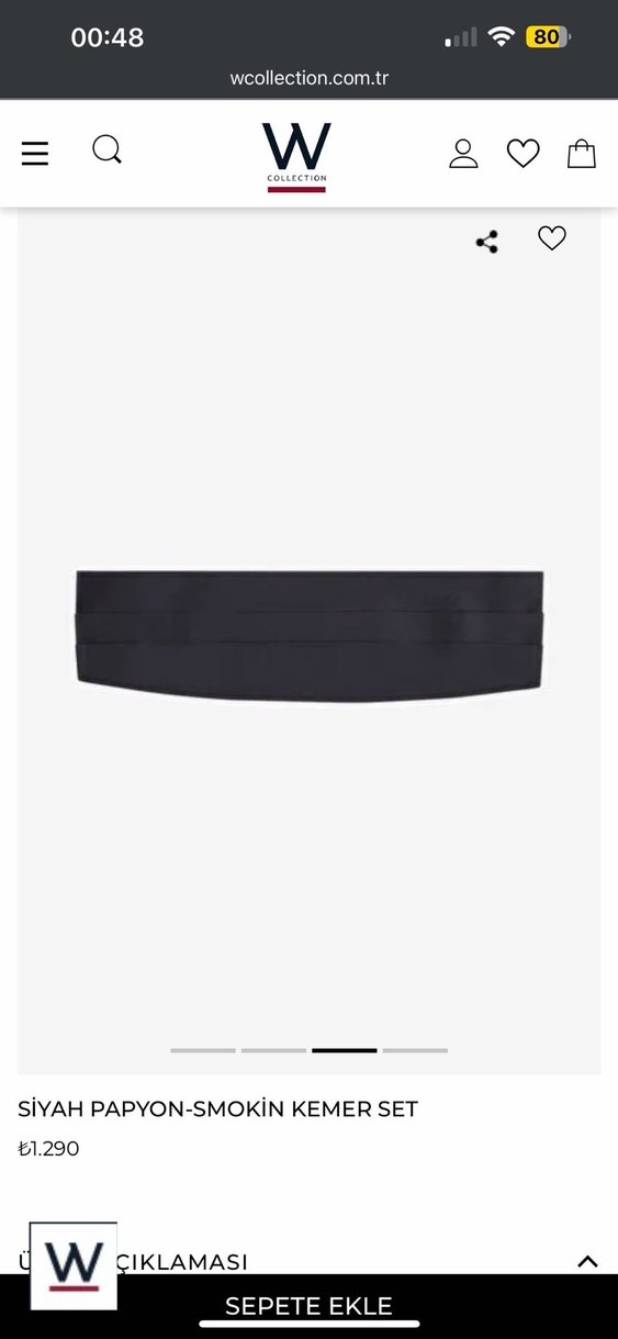 W collection/ vakko smokin kemer ve papyon seti - Görsel 4