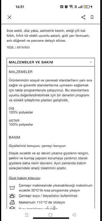 l Beden haki Renk Zara organze elbise
