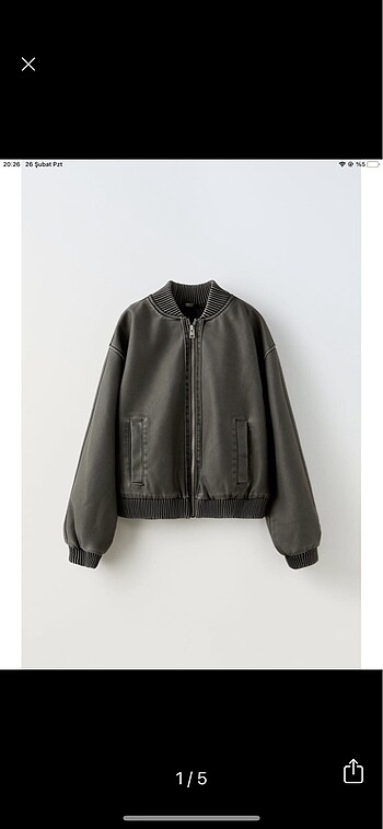 Zara Suni deri bomber ceket