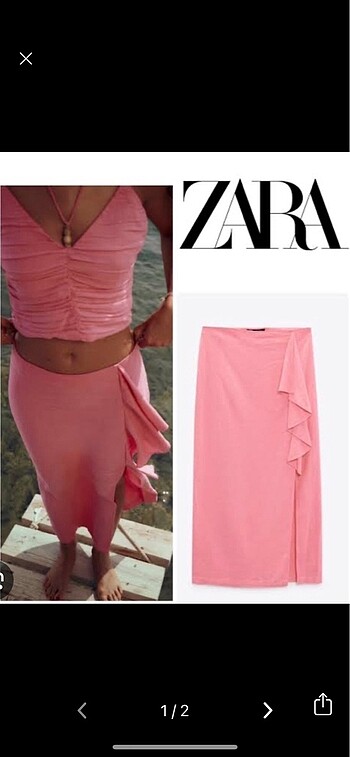 Zara keten boncuklu ikili takım xs beden