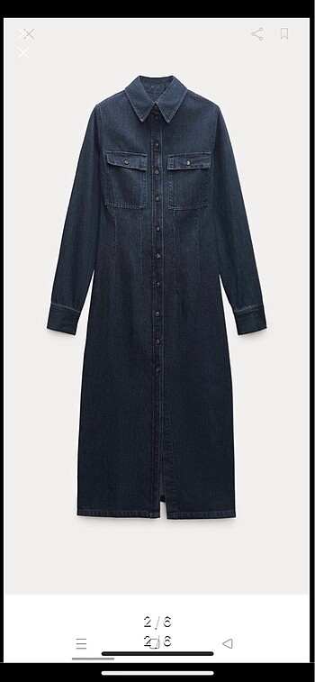 Zw denim midi elbise