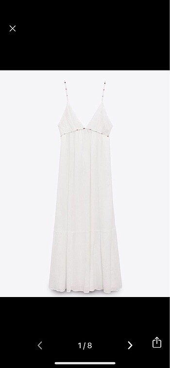 Zara Üst dikişli tasarımlı şifon elbise