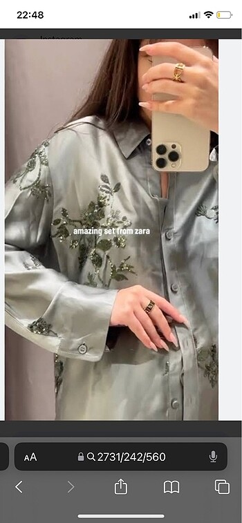 Zara Boncuk işlemeli gömlek