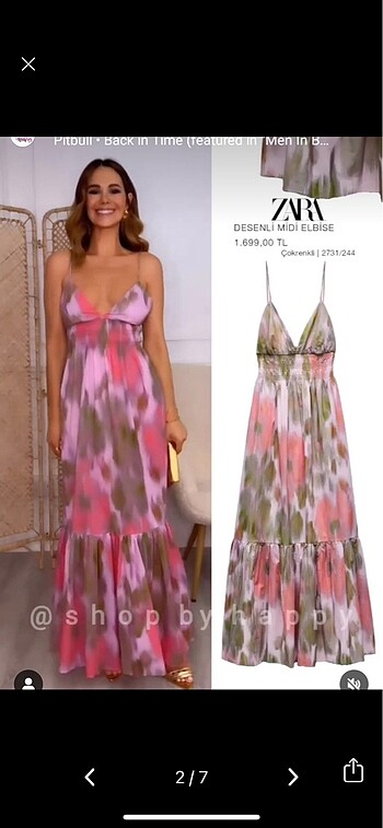 Zara Desenli elbise