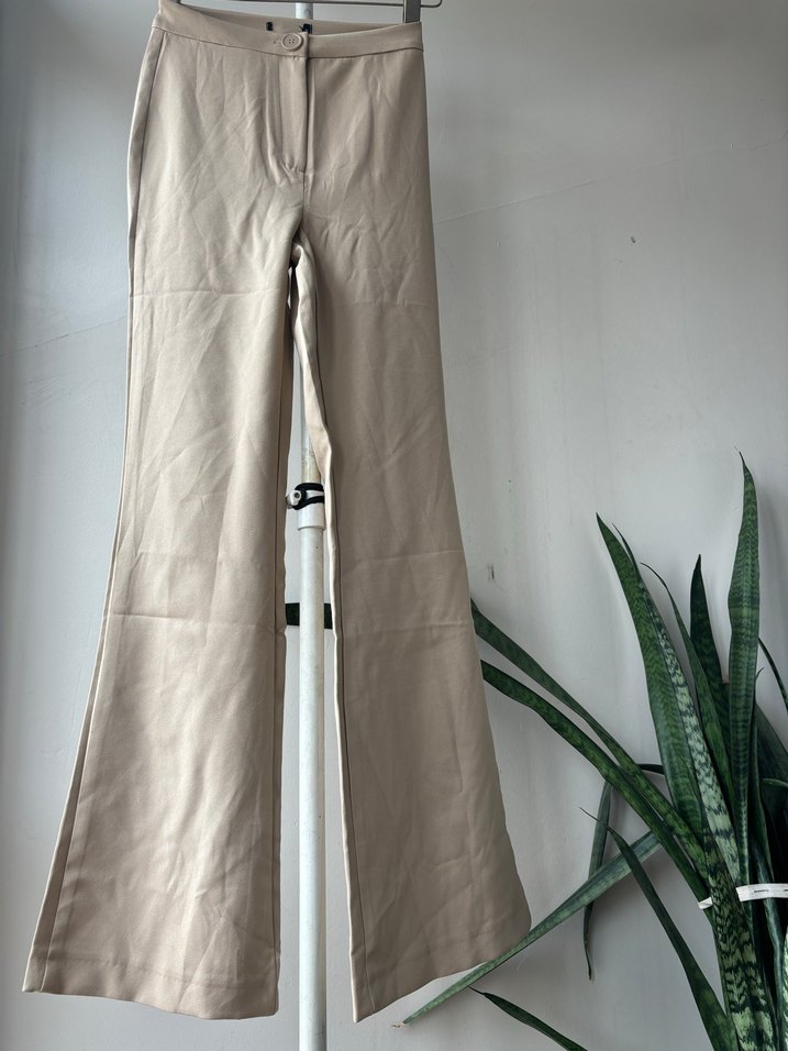 Bej Kadın Kumaş Pantolon - Görsel 3