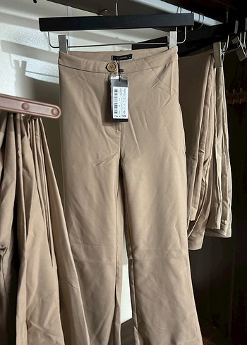 xs Beden camel Renk Bej Kumaş Kadın Pantolon