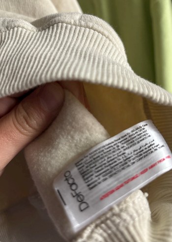 Bej Kadın Oversize Keten Sweatshirt - Görsel 3