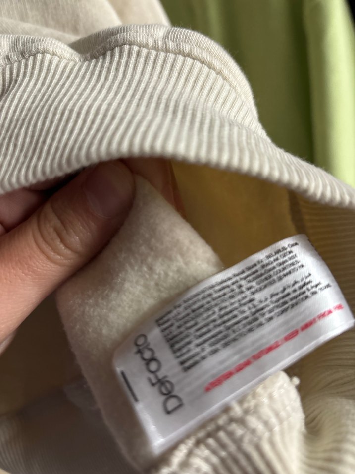 Bej Kadın Oversize Keten Sweatshirt - Görsel 3