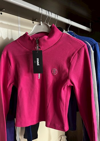 Gri Yarım Fermuarlı Yüksek Yakalı Kadın Sweatshirt - Görsel 4