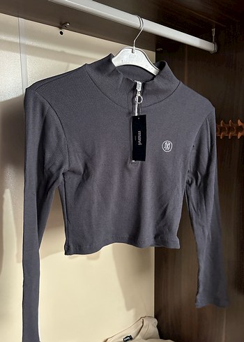 Mavi fermuarlı sweatshirt - Görsel 6