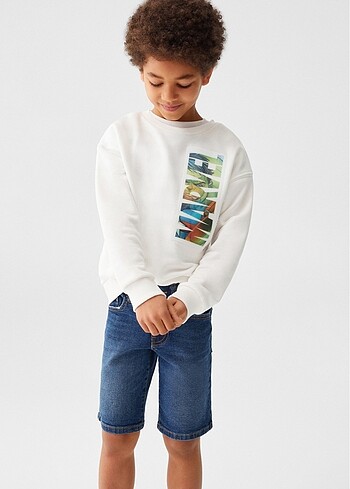 5 Yaş Beden beyaz Renk Mango kids marvel erkek çocuk sweatshirt