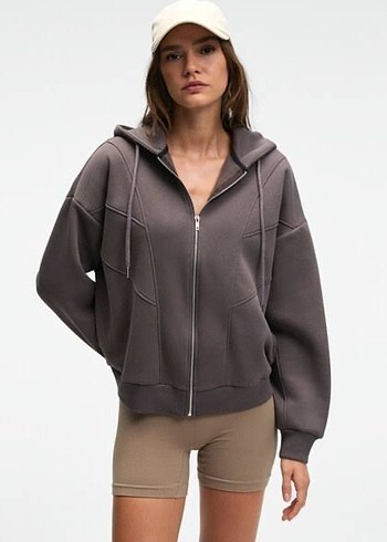 Grimelange Kahverengi Kapüşonlu Oversize Sweatshirt - Görsel 3