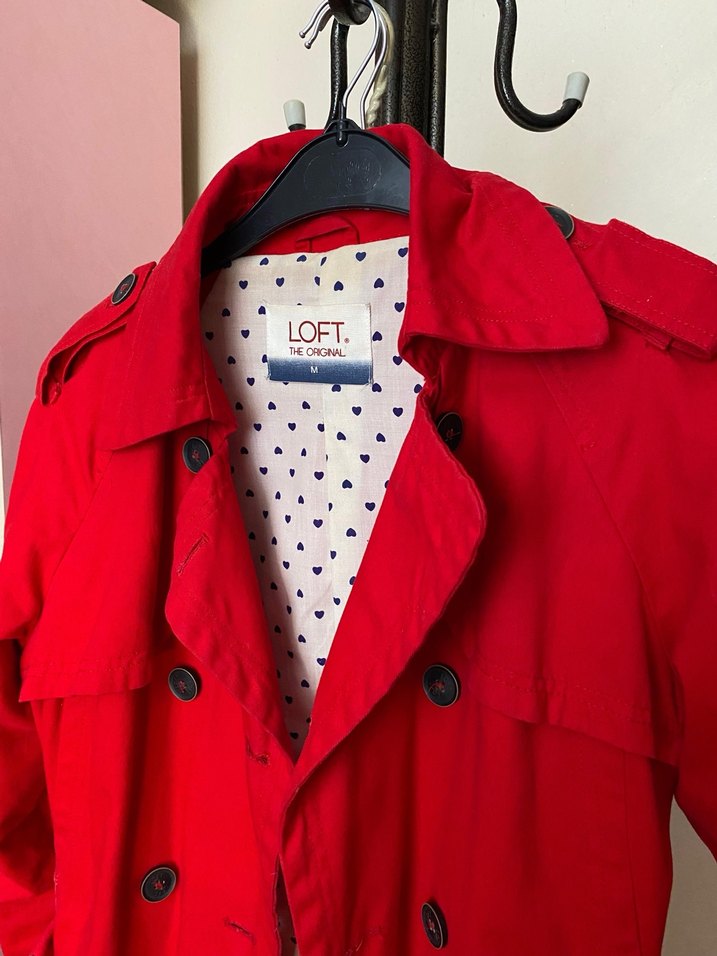 Kırmızı Midi Kadın Trençkot - Görsel 2