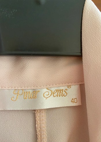 Bej Saten Halter Yaka Kadın Gömlek - Görsel 3