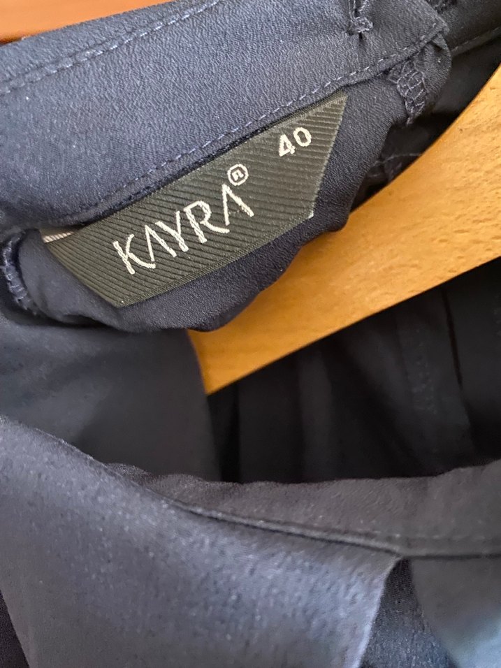 Kadın Lacivert Pileli Uzun Kollu Gömlek - Görsel 4