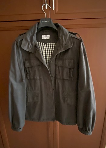 Gri Düğmeli Midi Kadın Ceket - Görsel 2