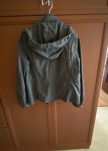 Gri Düğmeli Midi Kadın Ceket - Görsel 3