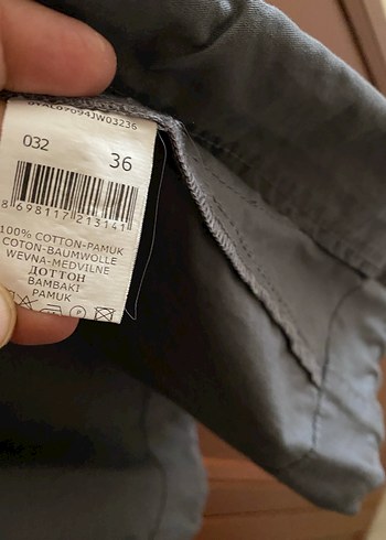 Gri Düğmeli Kadın Keten Ceket - Görsel 4