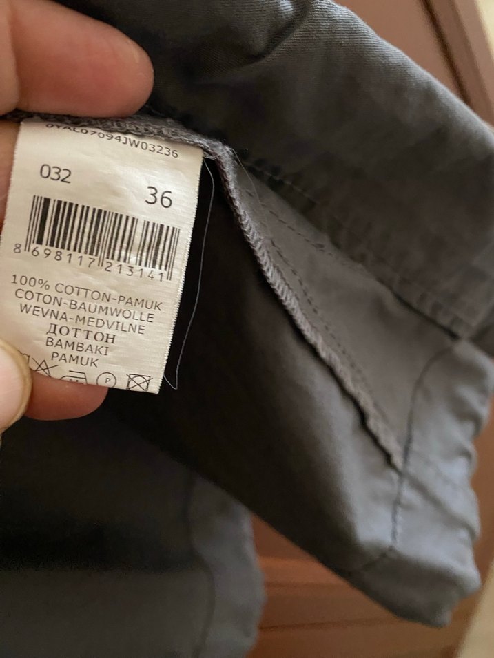 Gri Düğmeli Kadın Keten Ceket - Görsel 4