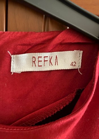 Kadın Kırmızı Düğmeli Midi Tunik - Görsel 3