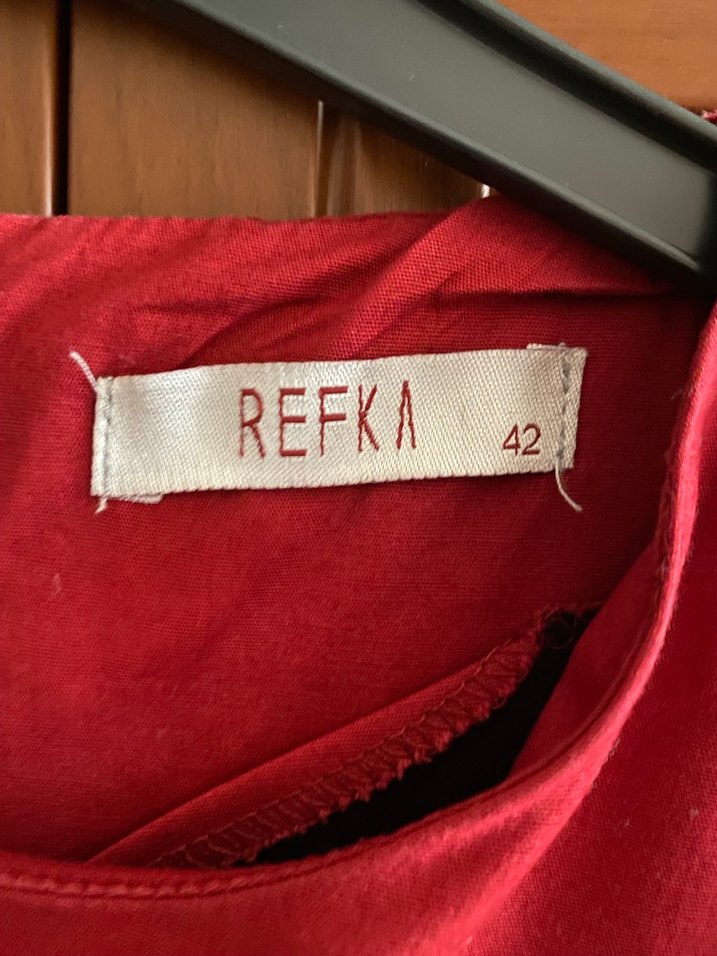 Kadın Kırmızı Düğmeli Midi Tunik - Görsel 3