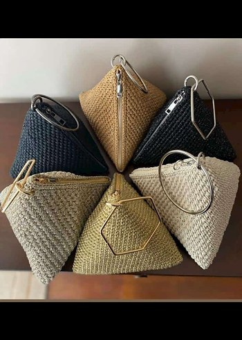 Bohem Çok Renkli Örgü Kadın Clutch Çanta