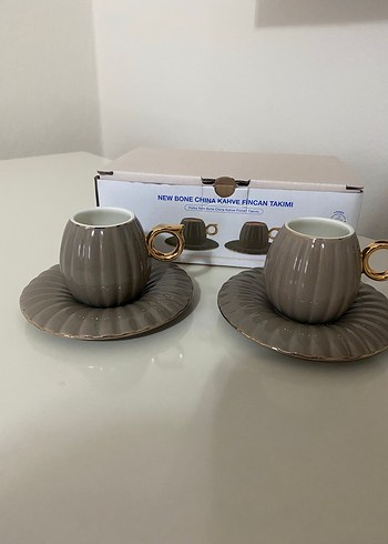 Bej Renk İkili Kahve Fincan Takımı