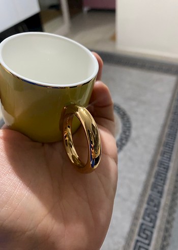 Karaca Parlak Altın Renkli Kulplu Fincan