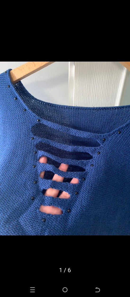 Bohem Tarzı V Yakalı Örgü Kadın Kazak - Görsel 3