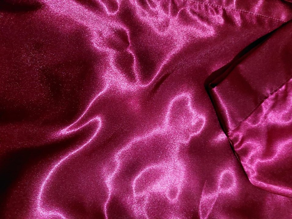 Bordo Parlak Saten Kadın sabahlık - Görsel 2