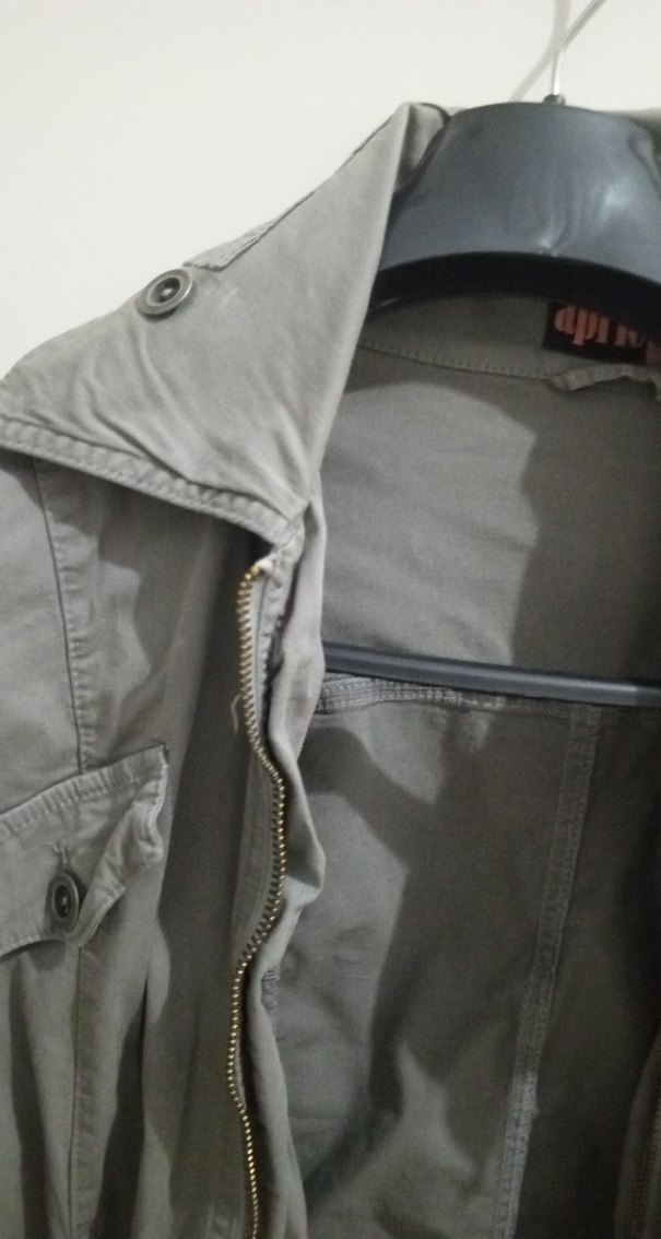 Gri Düğmeli Midi Kadın Ceket - Görsel 2