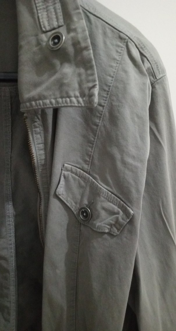 Gri Düğmeli Midi Kadın Ceket - Görsel 3