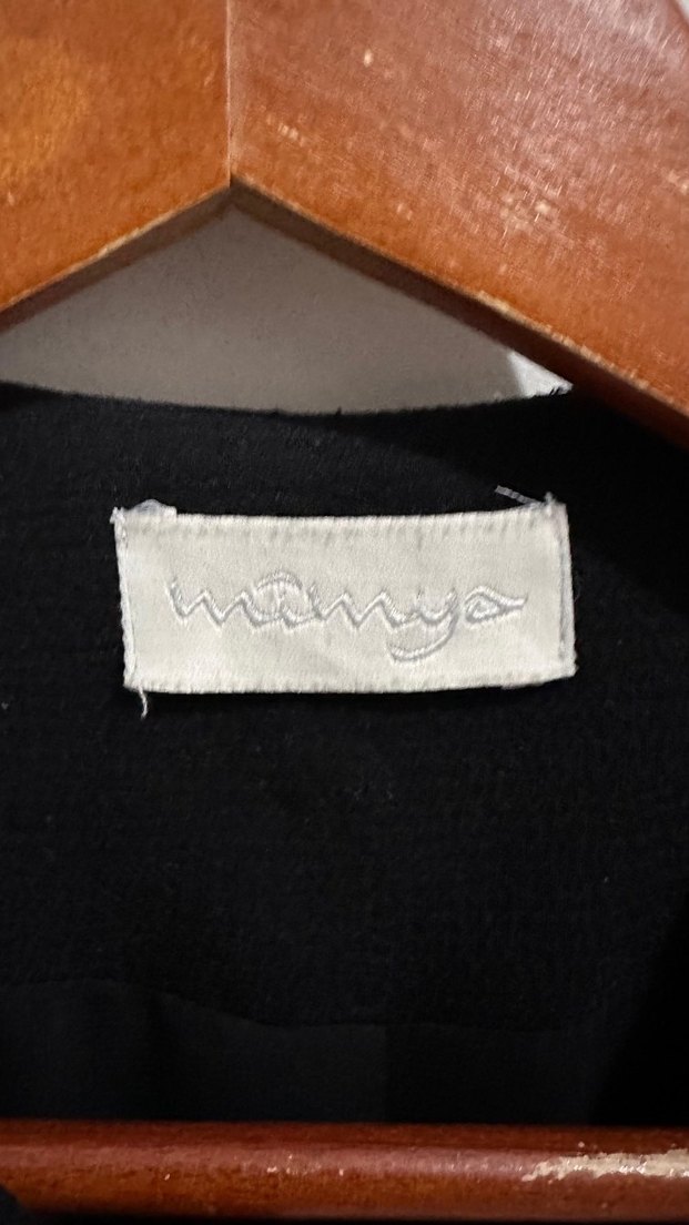 Siyah Düğmeli Uzun Kadın ceket - Görsel 2