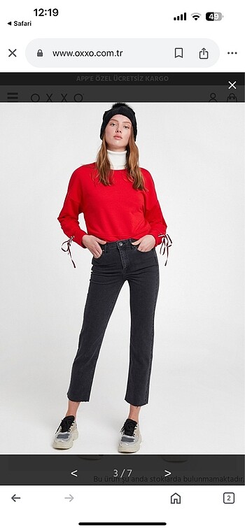 m Beden Oxxo yüksek bel crop straight jean