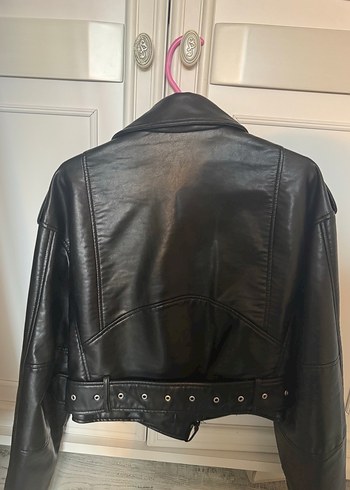 Zara Kadın Siyah Deri Ceket - Görsel 2