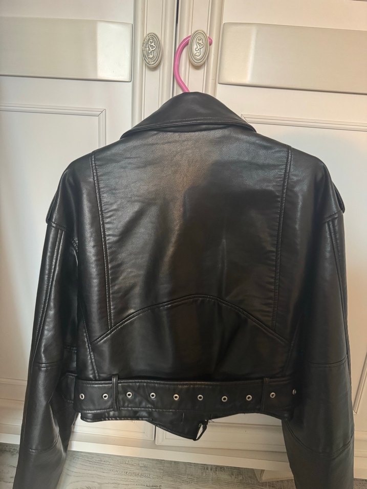 Zara Kadın Siyah Deri Ceket - Görsel 2