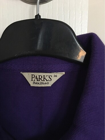 Park Bravo Polo yaka, koyu mor, kolsuz bluz