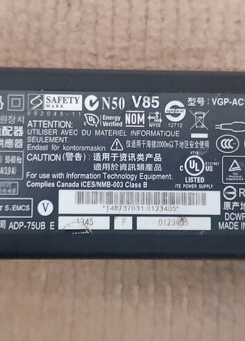Sony Sony Vaio VGP-AC19V37 Notebook Adaptör Şarj Aleti 
